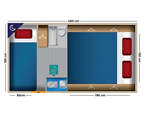 Floor plan Patagonia Camper DC night