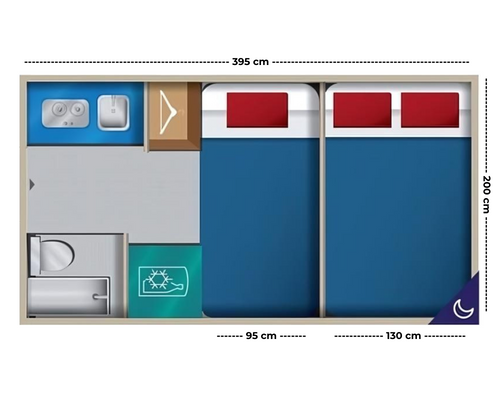 Floor plan Patagonia Camper SC model 1 night