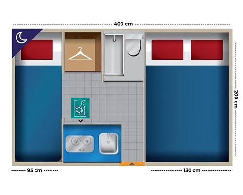 Floor plan Patagonia Camper SC model 2 night